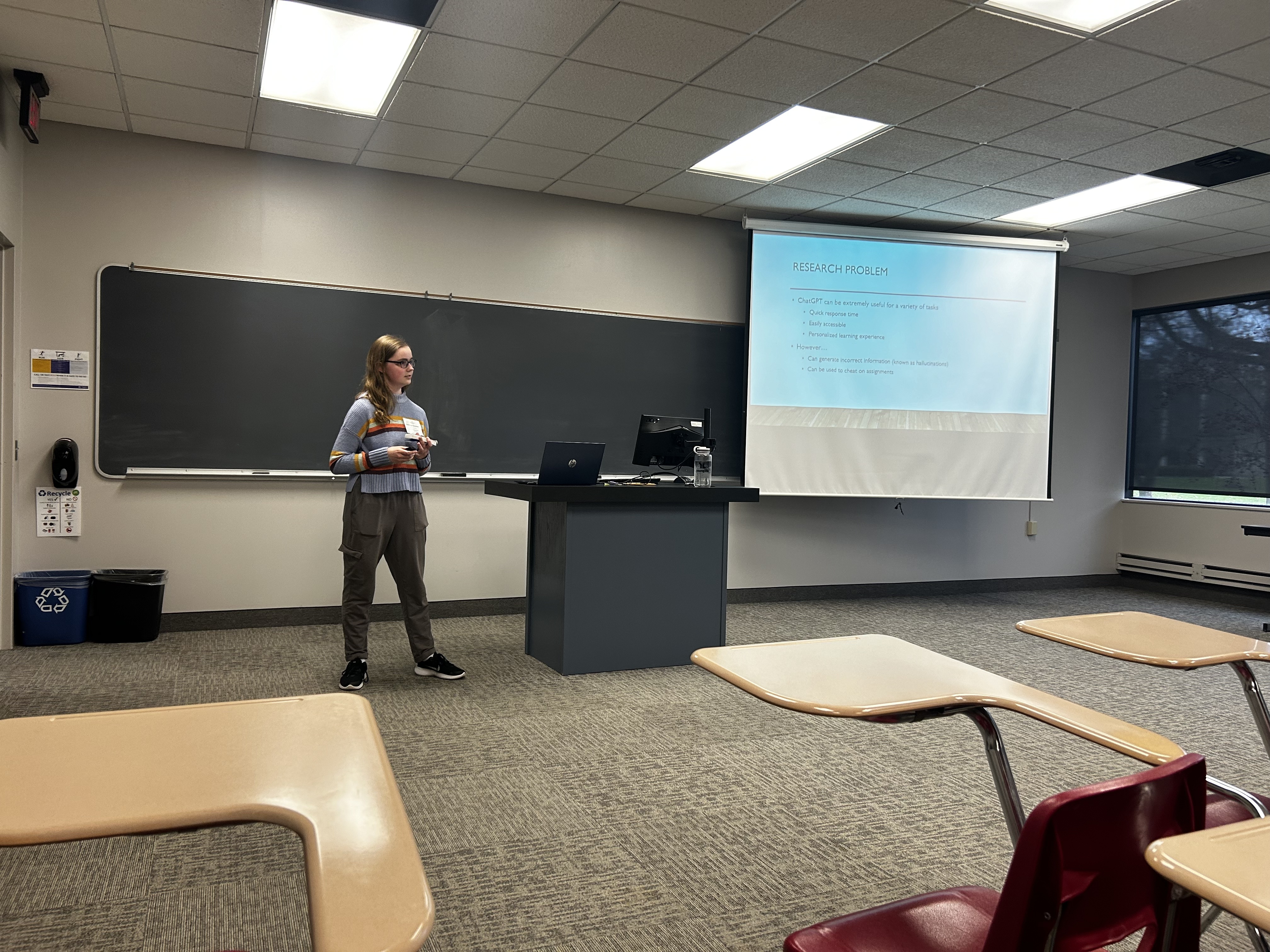 Ashleigh presenting at Penn-York Undergraduate Research Conference 2024